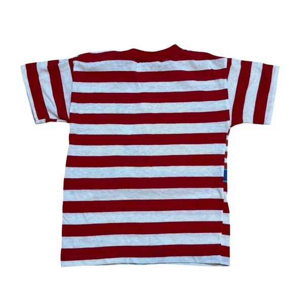 Vintage 80s Snoopy By Buster Brown Red & White Striped T-Shirt Size 7 USA - Picture 3 of 7